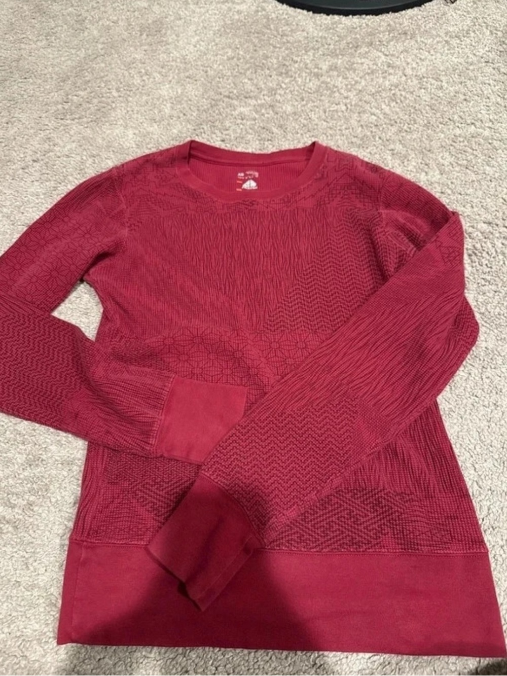 Nike ACG Women's Maroon Textured Long-Sleeve Crew